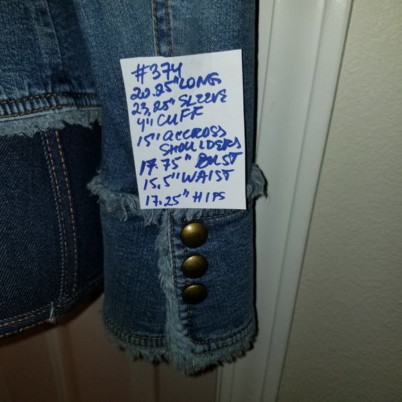 #374 NWT Classique Entier Denim Fringe Jacket SP - Picture 4 of 9
